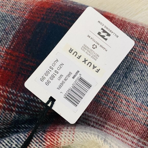 Billabong BNWT Men's Plaid Sherpa Jacket Large - Picture 6 of 10